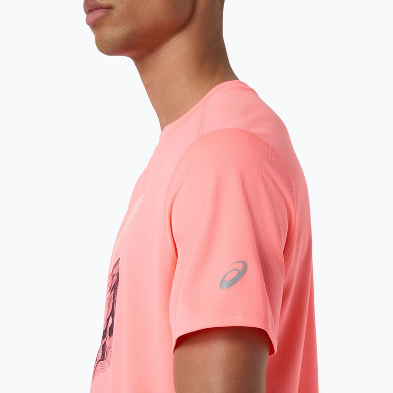 Koszulka do biegania męska Asics Fujitrail Logo Ss Top Sun Coral 6