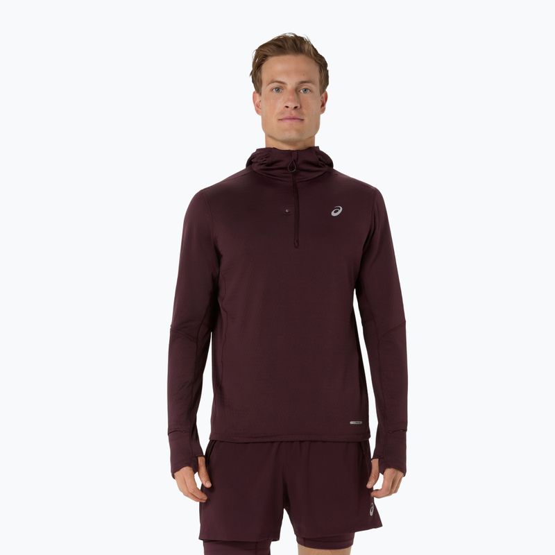 Bluza do biegania męska ASICS Road Winter Ls Hoodie dark currant