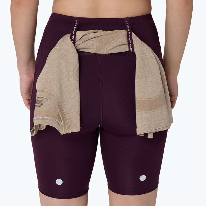 Spodenki do biegania damskie ASICS Road High Waist 8IN Sprinter dark aubergine 8