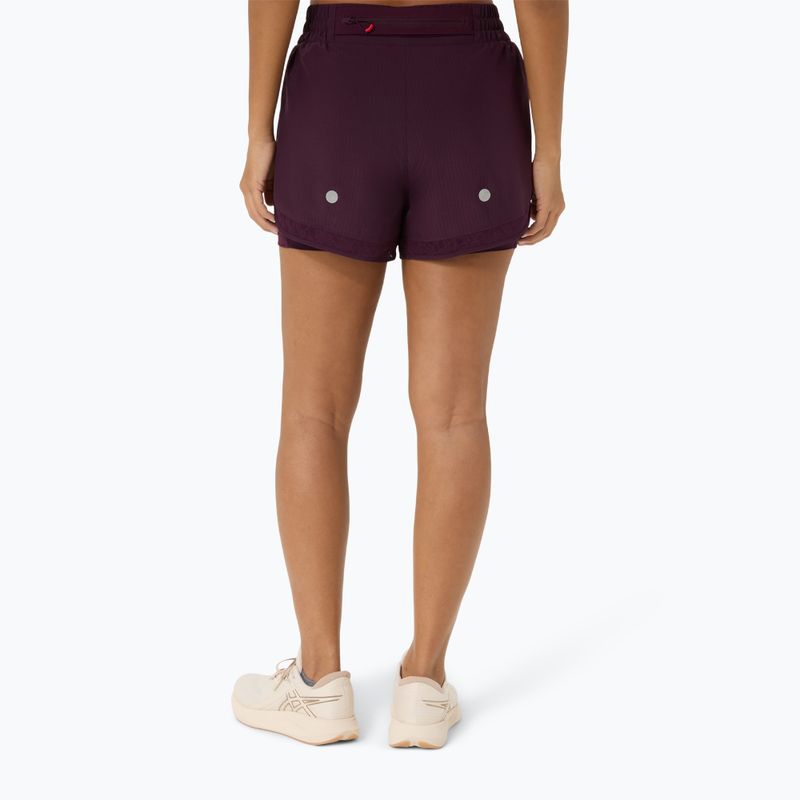 Spodenki do biegania damskie ASICS Nagino Run 2-N-1 dark aubergine 3