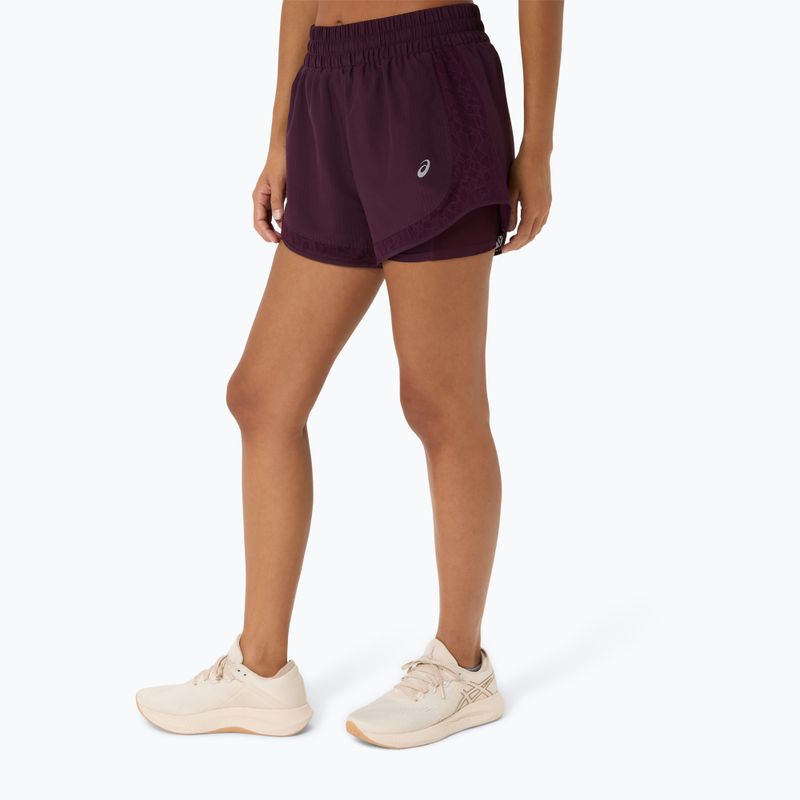 Spodenki do biegania damskie ASICS Nagino Run 2-N-1 dark aubergine 4