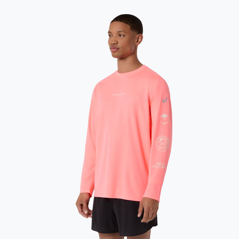 Longsleeve do biegania męski Asics Fujitrail Logo Ls Top Sun Coral 4