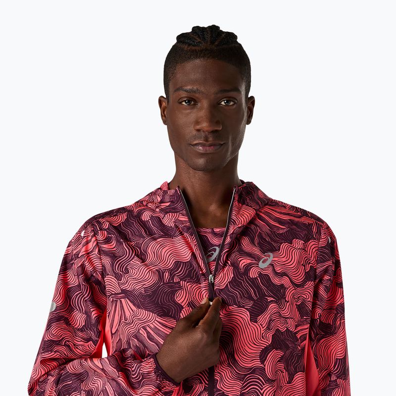 Kurtka do biegania męska Asics Fujitrail Packable Jacket blazing coral/dark aubergine 4