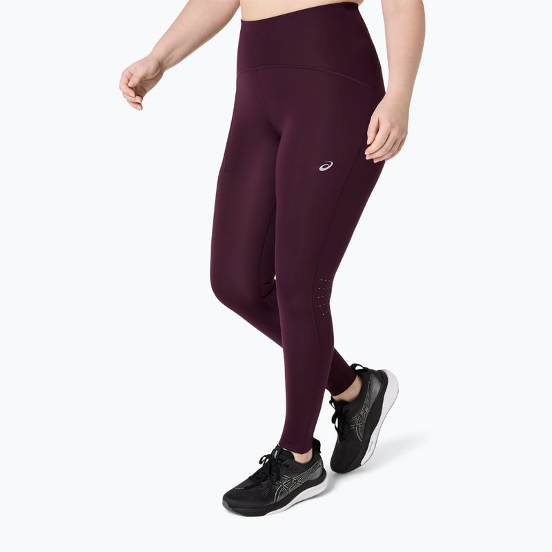 Legginsy do biegania damskie ASICS Road High Waist Tight dark aubergine 4