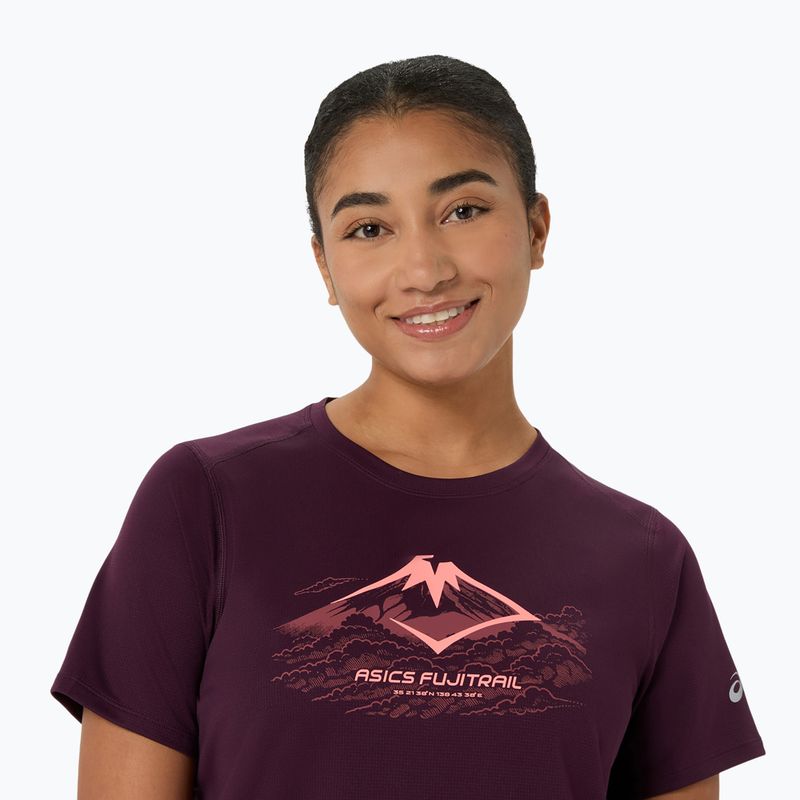 Koszulka do biegania damska Asics Fujitrail Logo Ss Top Dark Aubergine 5