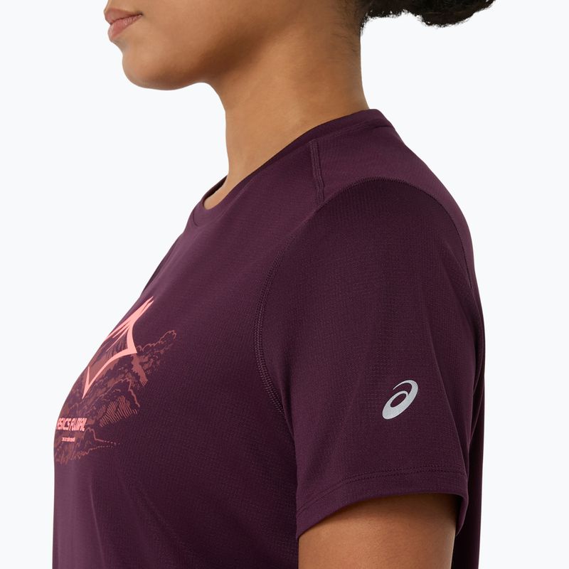 Koszulka do biegania damska Asics Fujitrail Logo Ss Top Dark Aubergine 7