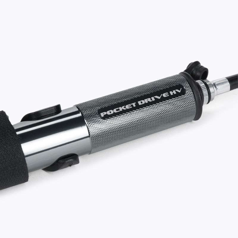 Pompka rowerowa Lezyne Pocket Drive HV ABS Flex Hose 90psi gloss lite grey 3