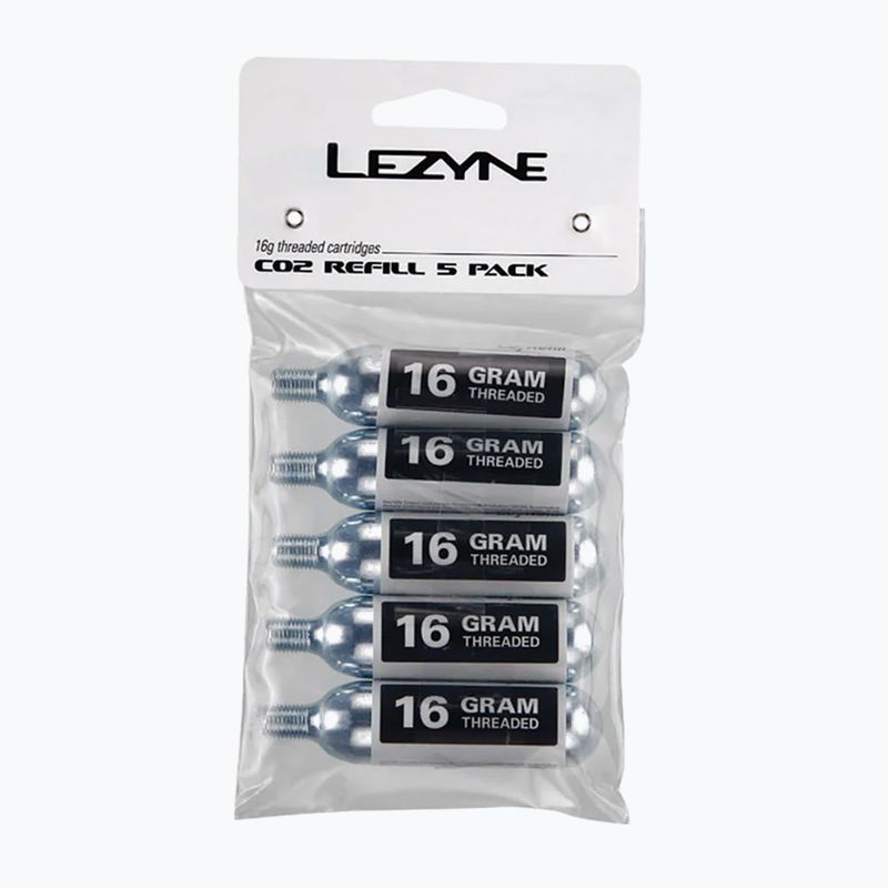 Naboje gazowe do pompki rowerowej Lezyne Threaded CO2 16g 5 szt. silver 2