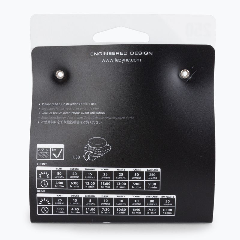 Zestaw lampek rowerowych Lezyne set Zecto Drive USB black 2