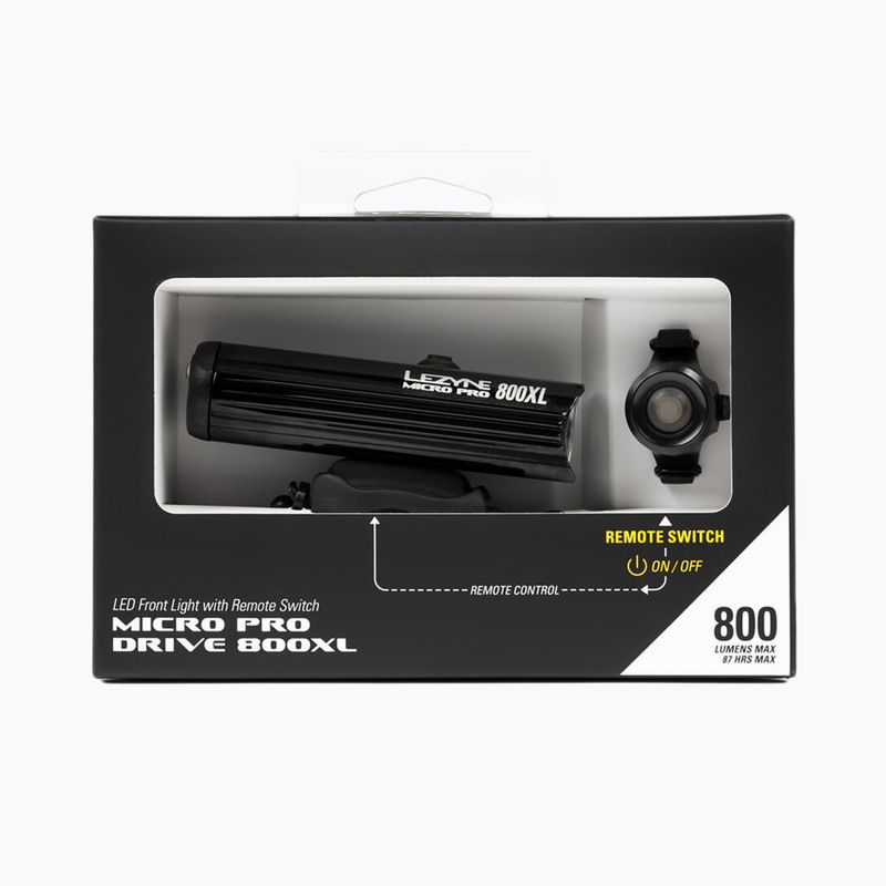 Lampka rowerowa Lezyne Light Front Micro Drive Pro 800 Xl Remote Loaded black gloss 5