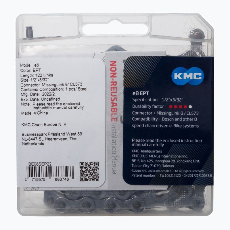 Łańcuch rowerowy KMC E8 x122 EPT 2