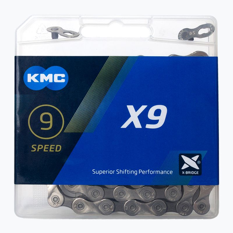 Łańcuch rowerowy KMC X9 x114 silver/grey