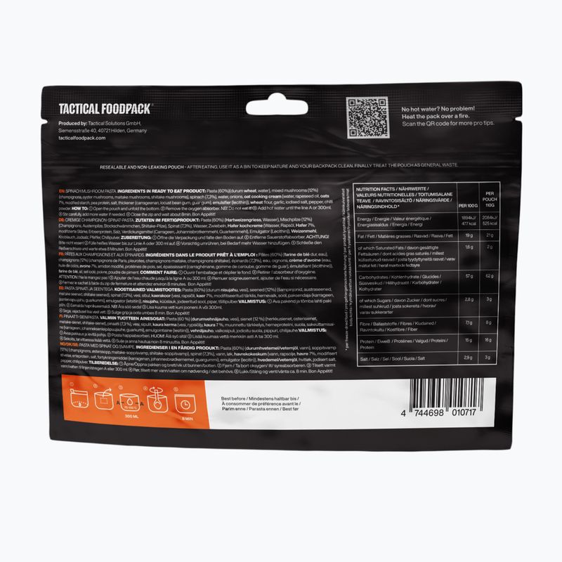 Żywność liofilizowana Tactical Foodpack Spinach Mushroom Pasta Vege 110 g 3