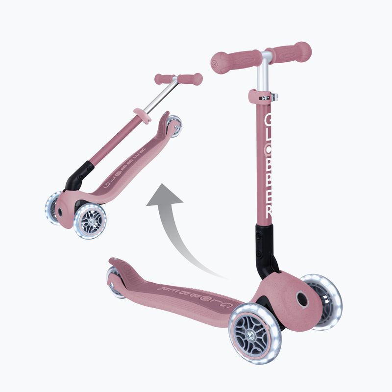 Hulajnoga trójkołowa dziecięca Globber Junior Foldable Lights Eco berry 5