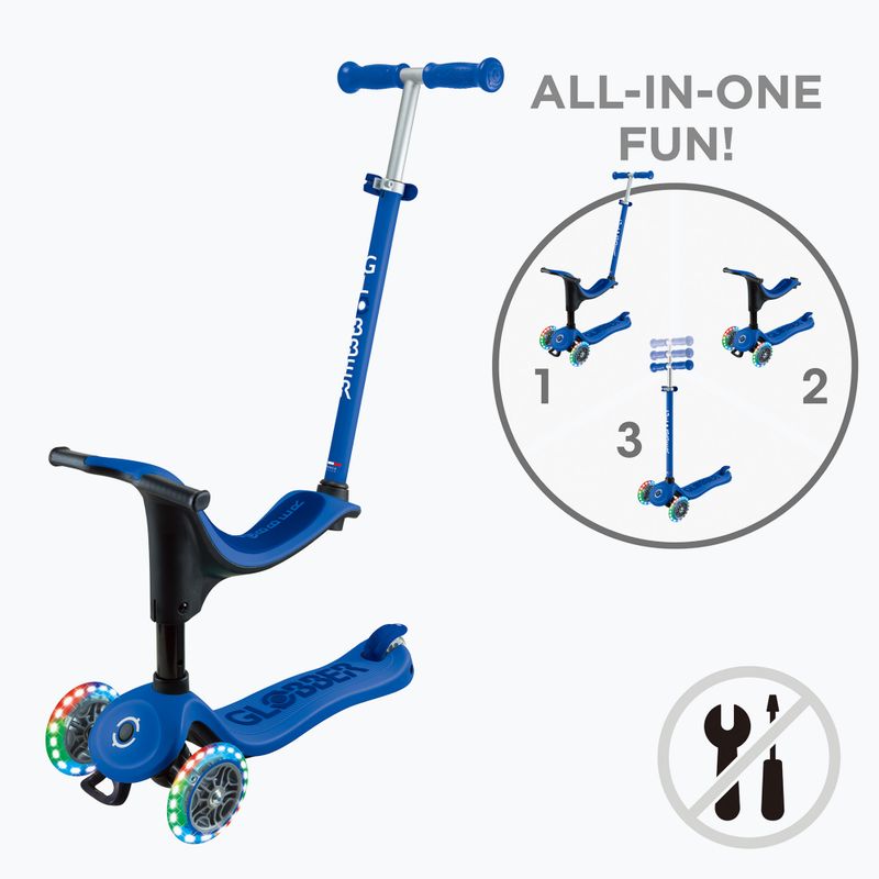 Hulajnoga trójkołowa dziecięca Globber Go.Up Sporty Lights navy blue 12