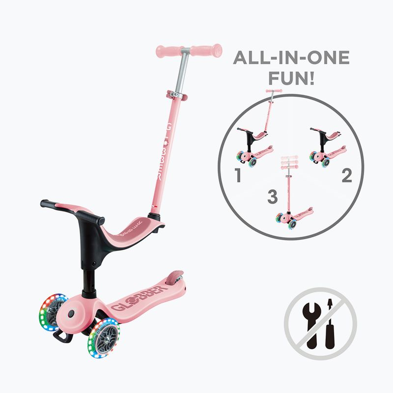 Hulajnoga trójkołowa dziecięca Globber Go.Up Sporty Lights pastel pink 15
