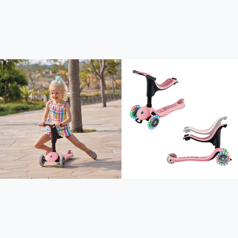 Hulajnoga trójkołowa dziecięca Globber Go.Up Sporty Lights pastel pink 16