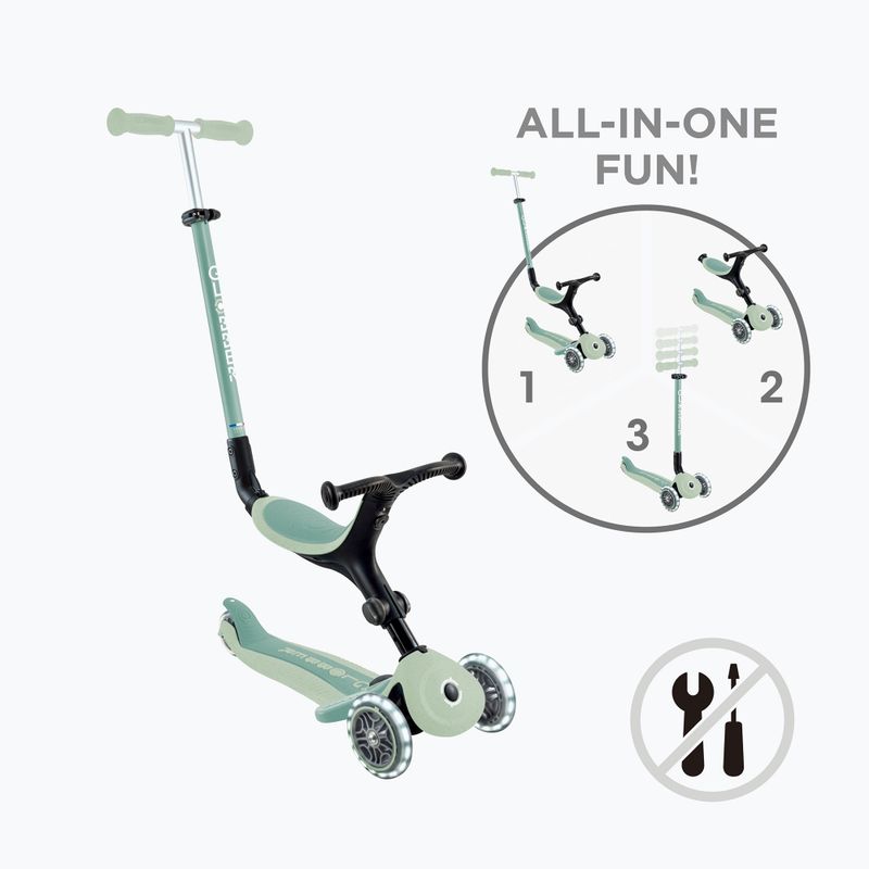 Hulajnoga trójkołowa dziecięca Globber Go.Up Active Ecologic Lights pistachio 2