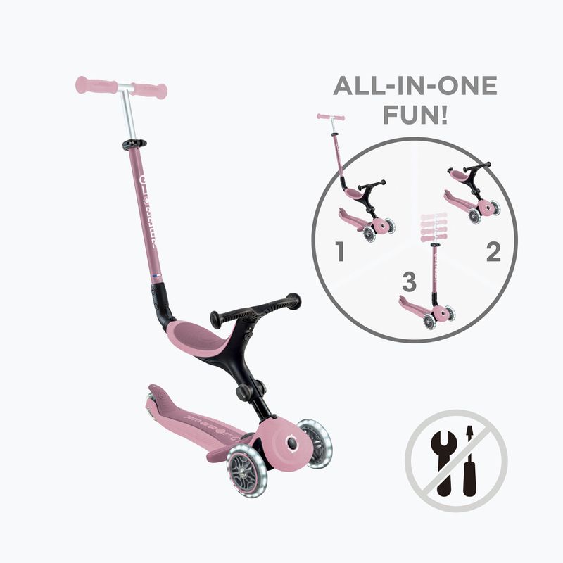 Hulajnoga trójkołowa dziecięca Globber Go.Up Active Ecologic Lights berry 2