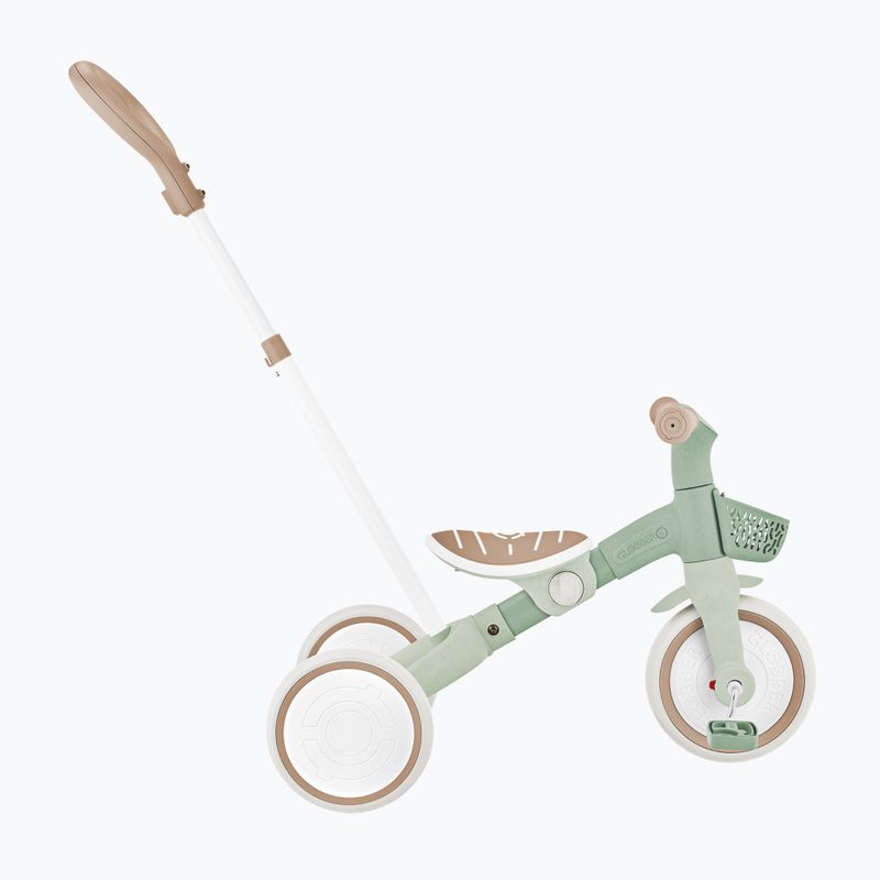 Rowerek biegowy trójkołowy z prowadnikiem Globber Learning Trike 2w1 Plus Ecologic pistachio 4