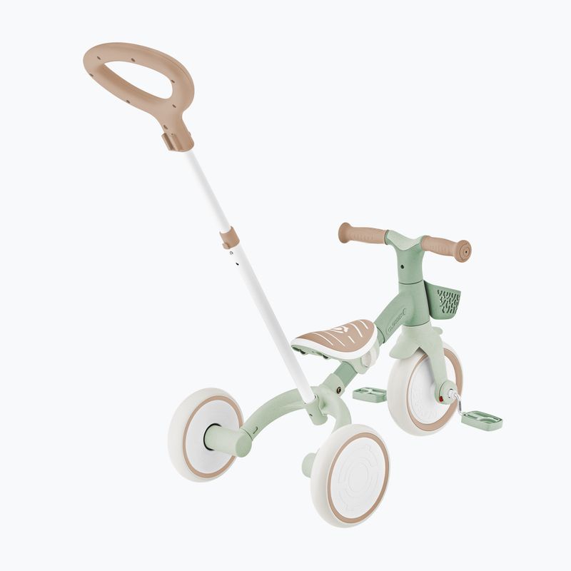 Rowerek biegowy trójkołowy z prowadnikiem Globber Learning Trike 2w1 Plus Ecologic pistachio 13