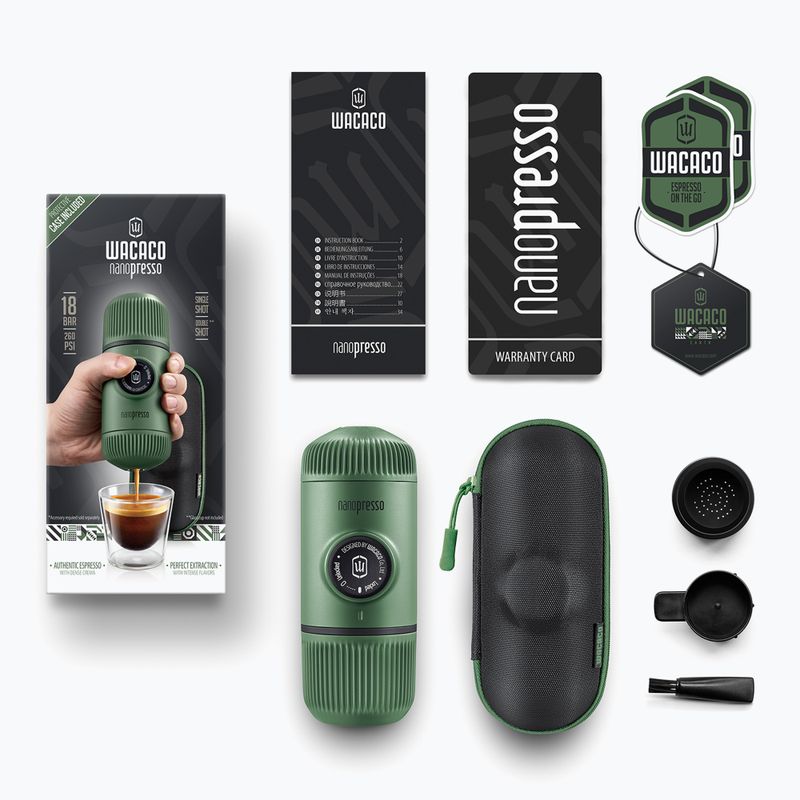 Przenośny ekspres do kawy Wacaco Nanopresso 80 ml + etui moss green 2