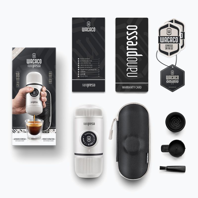Przenośny ekspres do kawy Wacaco Nanopresso 80 ml + etui chill white 2