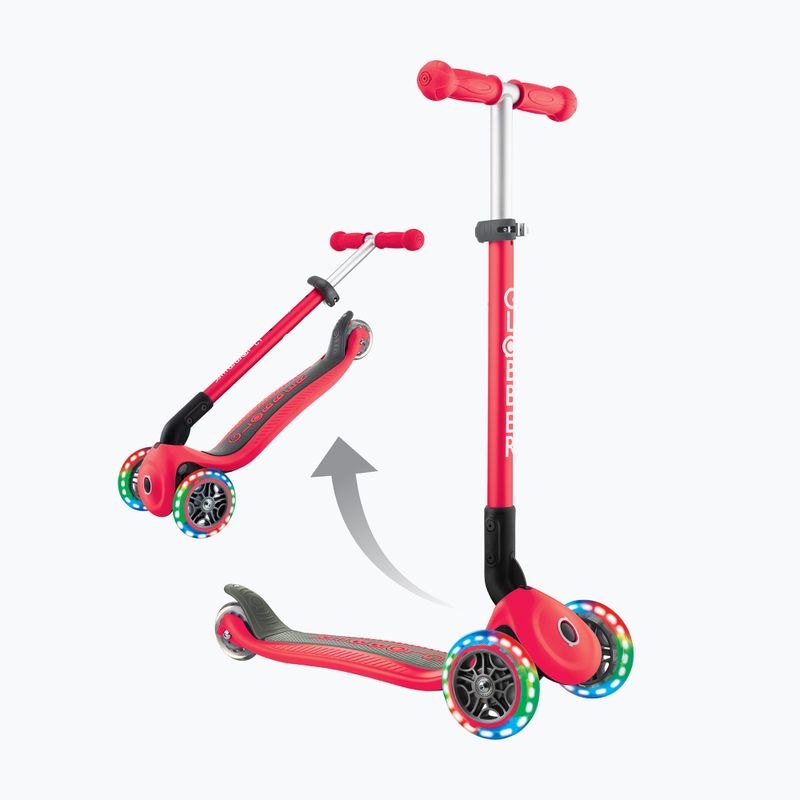 Hulajnoga trójkołowa dziecięca Globber Primo Foldable Lights red 6