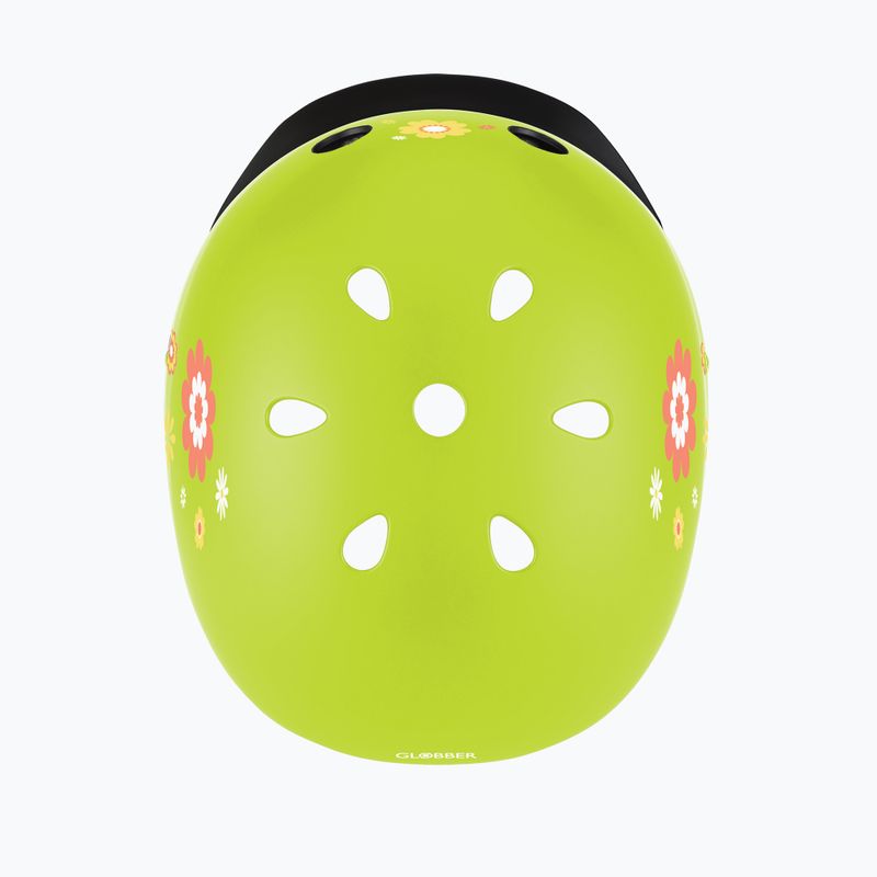 Kask dziecięcy Globber Primo Fantasy lime green flower 4