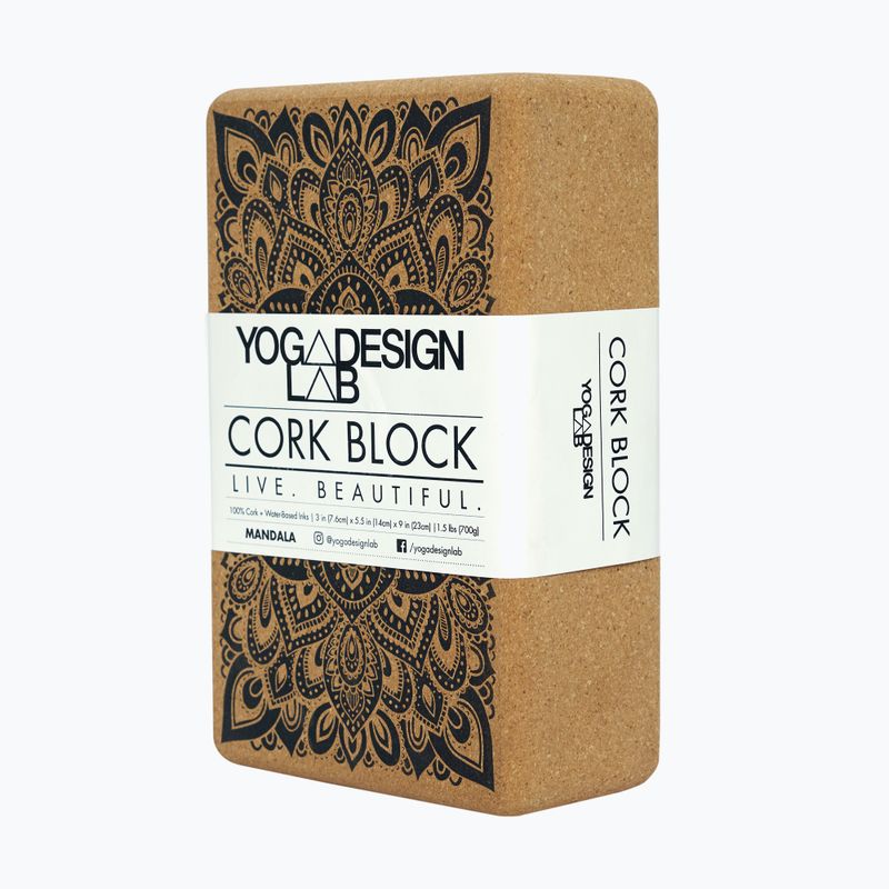 Kostka do jogi Yoga Design Lab Cork Yoga mandala black 9