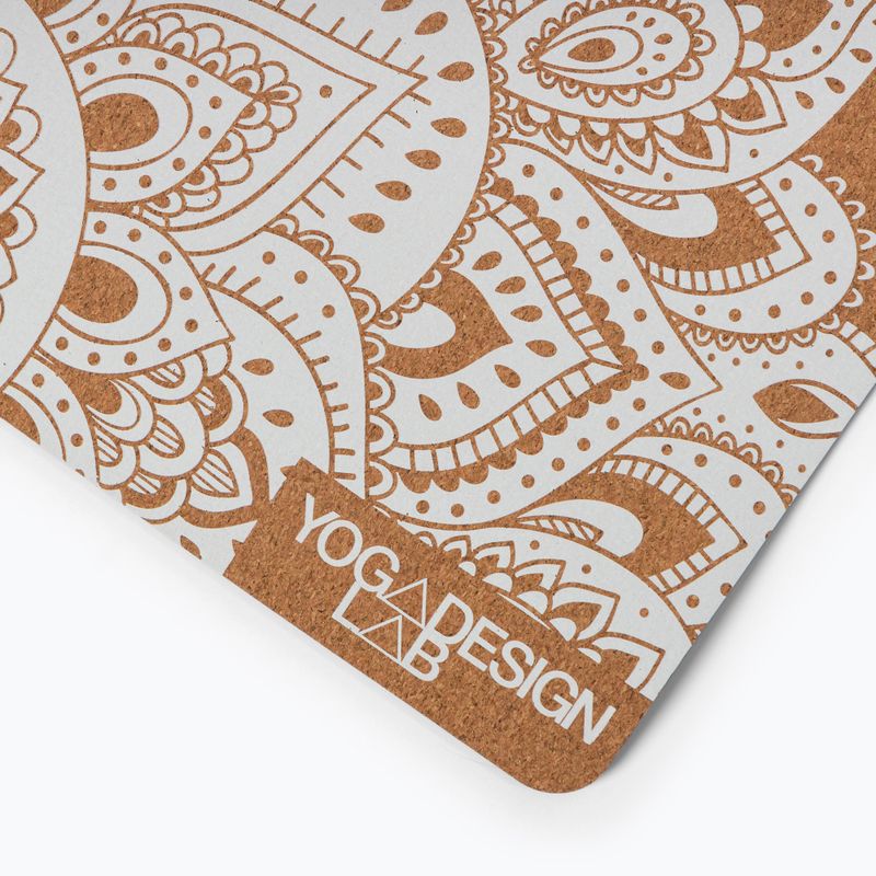 Mata do jogi Yoga Design Lab Cork 5.5 mm mandala white 3