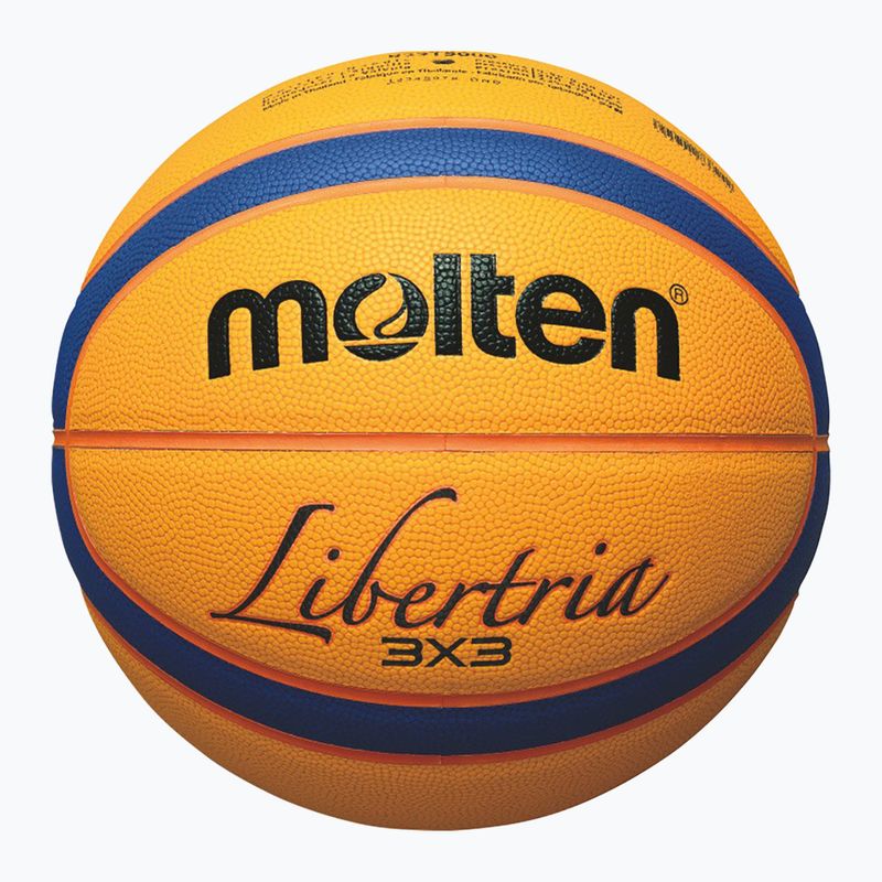 Piłka do koszykówki dziecięca Molten B33T5000 FIBA 3x3 yellow/blue rozmiar 3 2