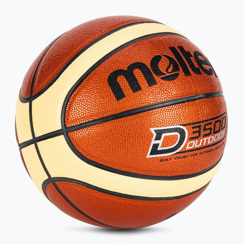 Piłka do koszykówki Molten B6D3500 orange/ivory rozmiar 6 2