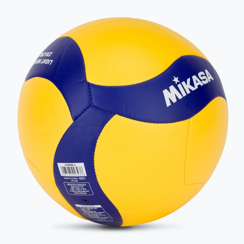 Piłka do siatkówki Mikasa V360W-L yellow/blue rozmiar 5 2