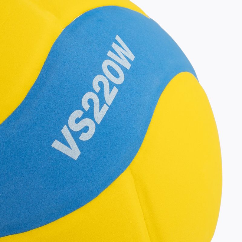 Piłka do siatkówki Mikasa VS220W yellow/blue rozmiar 5 4