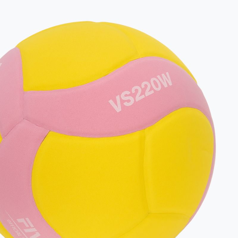 Piłka do siatkówki Mikasa VS220W yellow/pink size 5 3