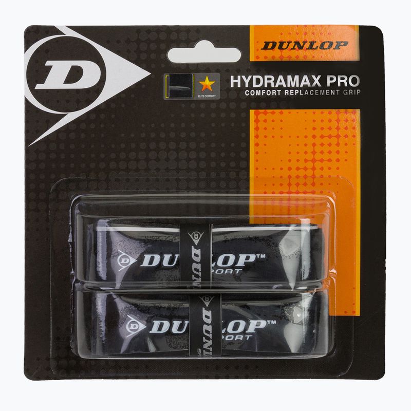 Owijki do rakiet squash Dunlop Hydramax Pro 2 szt. czarne 613252