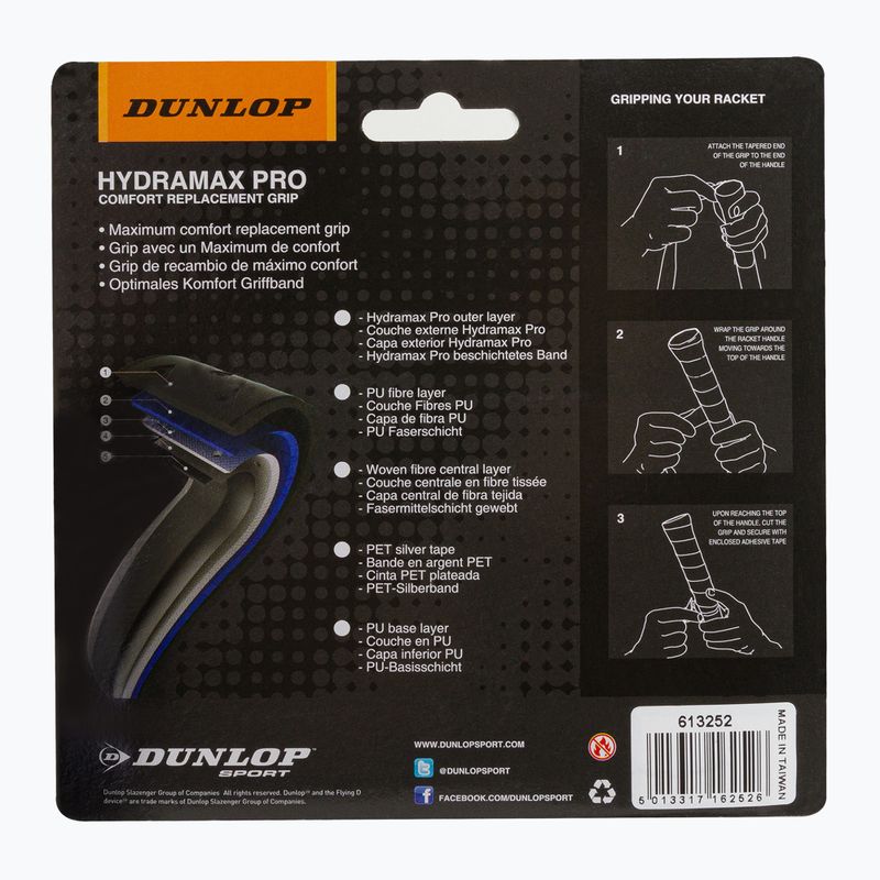 Owijki do rakiet squash Dunlop Hydramax Pro 2 szt. czarne 613252 2