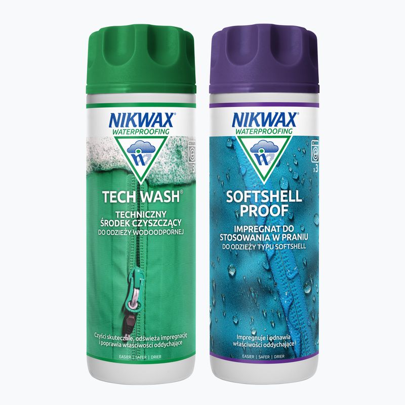Zestaw do pielęgnacji odzieży Nikwax Tech Wash + SoftShell Proof 2 x 300 ml