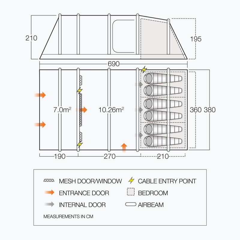 Namiot kempingowy 6-osobowy Vango Azura II Air 600XL 2