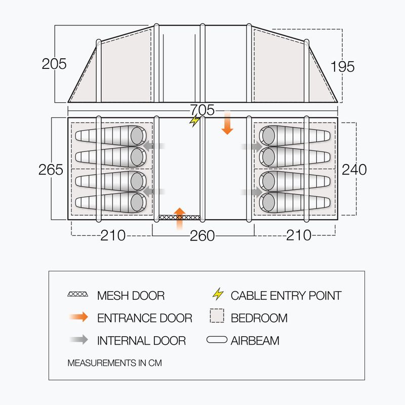 Namiot kempingowy 8-osobowy Vango Longleat II Air 800XL 2