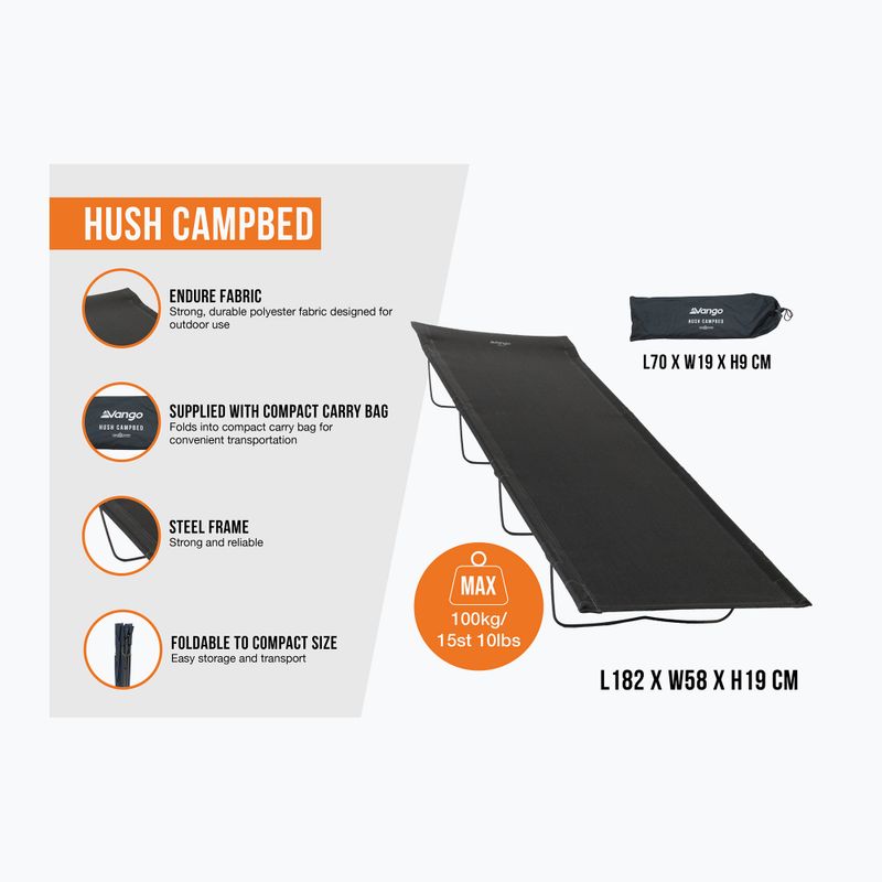 Łóżko turystyczne Vango Hush Campbed granite grey 2