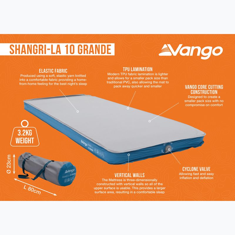 Materac samopompujący Vango Shangri-La II 10 Grande cloud grey/sky blue 7