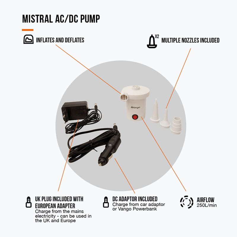 Pompka elektryczna Vango Mistral AC/DC white 3