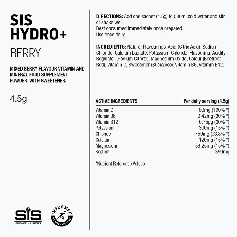 Napój izotoniczny w proszku Science in Sport GO Hydro+ 6 x 4,5 g berry 2
