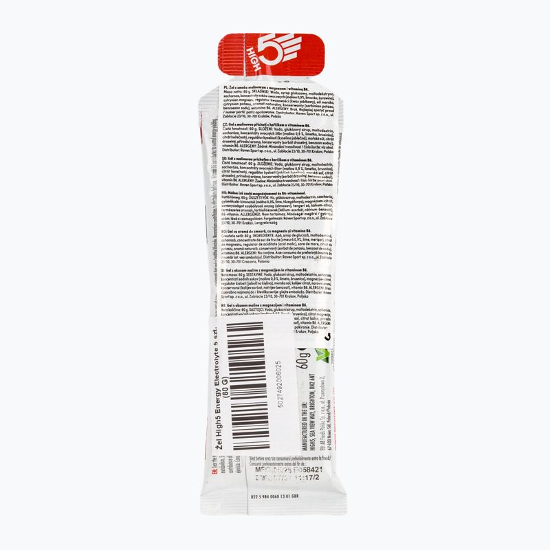 Żel energetyczny HIGH5 Energy Electrolyte 5 x 60 g raspberry 2