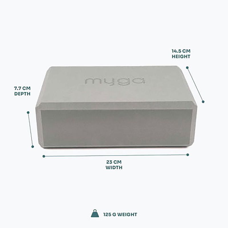 Kostka do jogi Myga Foam Block do jogi grey 3
