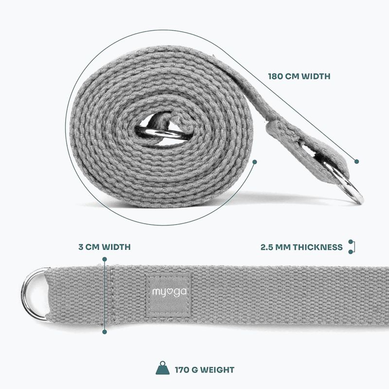 Pasek do jogi Myga 2 w 1 szary 3