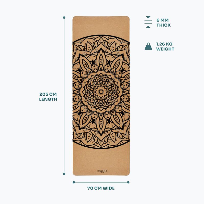 Mata do jogi Myga Mandala XL 6 mm brązowy 7