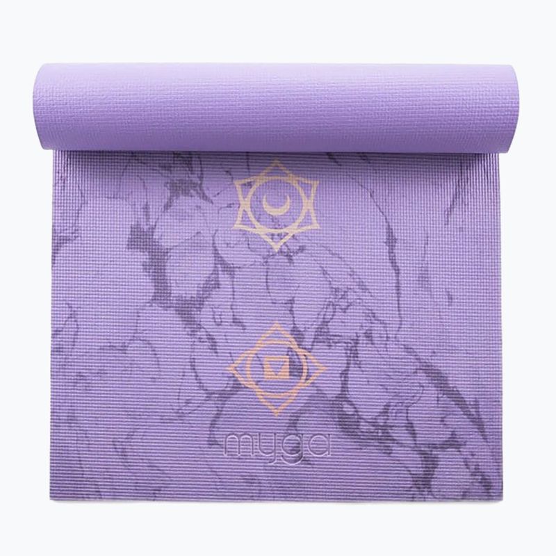 Zestaw do jogi Myga Chakra Yoga Set mata + klocek + pasek fioletowy 5